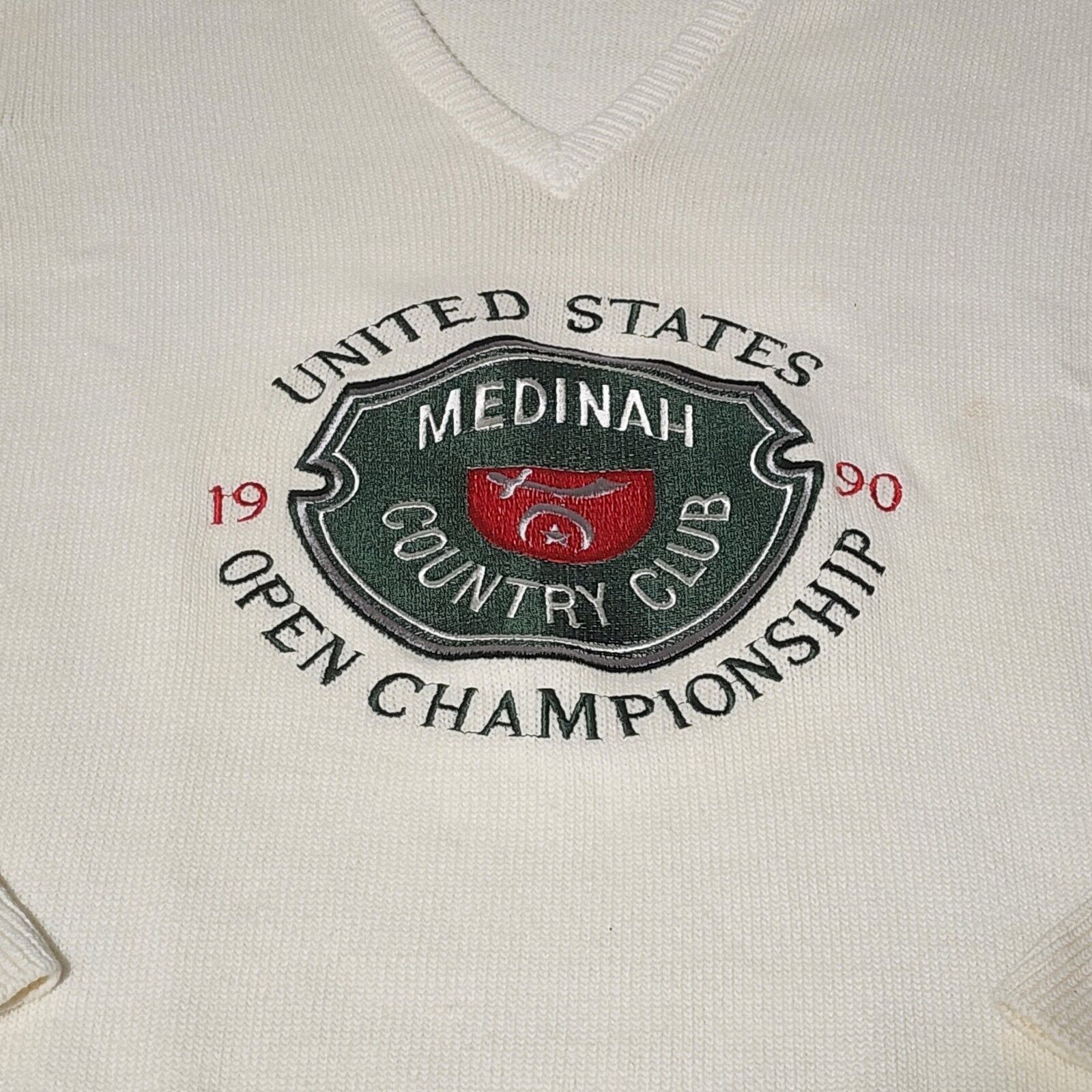 1990 Vintage 90th Us Open Golf Championship Knit Sweater Medinah Country Club